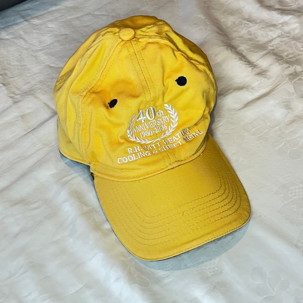 R.H. Witt Heating‎ Cooling Hat Cap Anniversary Page & Tuttle Adjustable Yellow